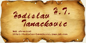 Hodislav Tanacković vizit kartica